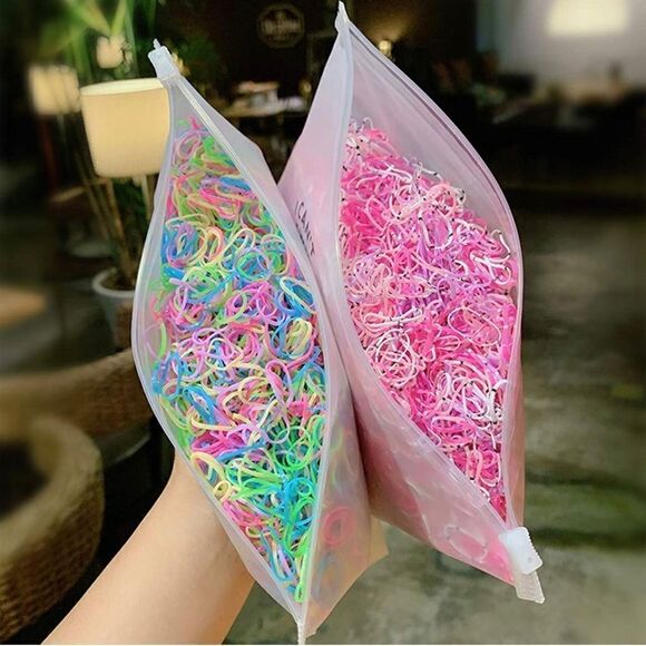 1000piece hair Rubber Bands For Kids • Multicolor • Elastic Bands • New In Bag - Picture 6 of 7